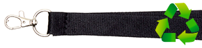 Kestävästi valmistettu kaulanauha, musta, 20 cm