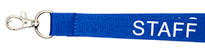 Litteä 20 mm - Sininen valkoisella STAFF-tekstillä