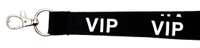 Litteä 20 mm - Musta valkoisella VIP-tekstillä