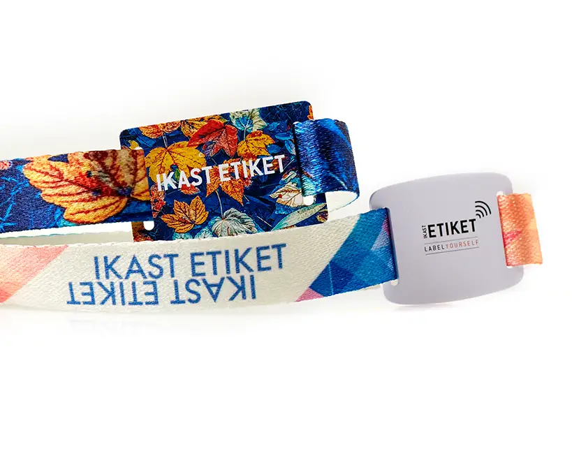Kestävästi valmistetut rannekkeet RFID-sirulla.