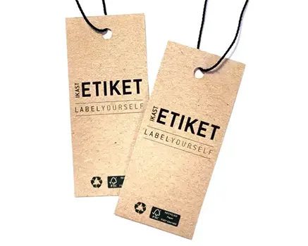 Kestävästi valmistetut ripustettavat tuotemerkkilaput