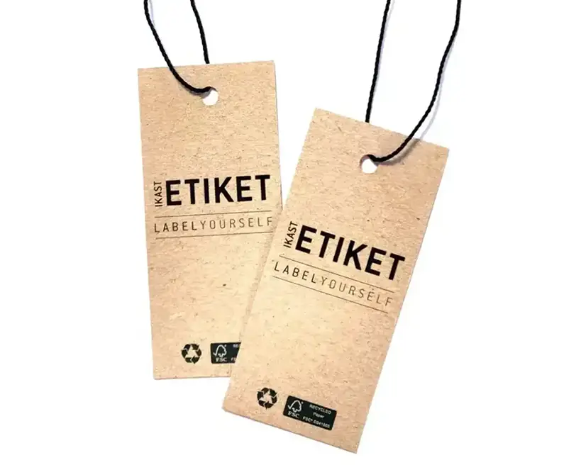 Kestävästi valmistetut ripustettavat tuotemerkkilaput
